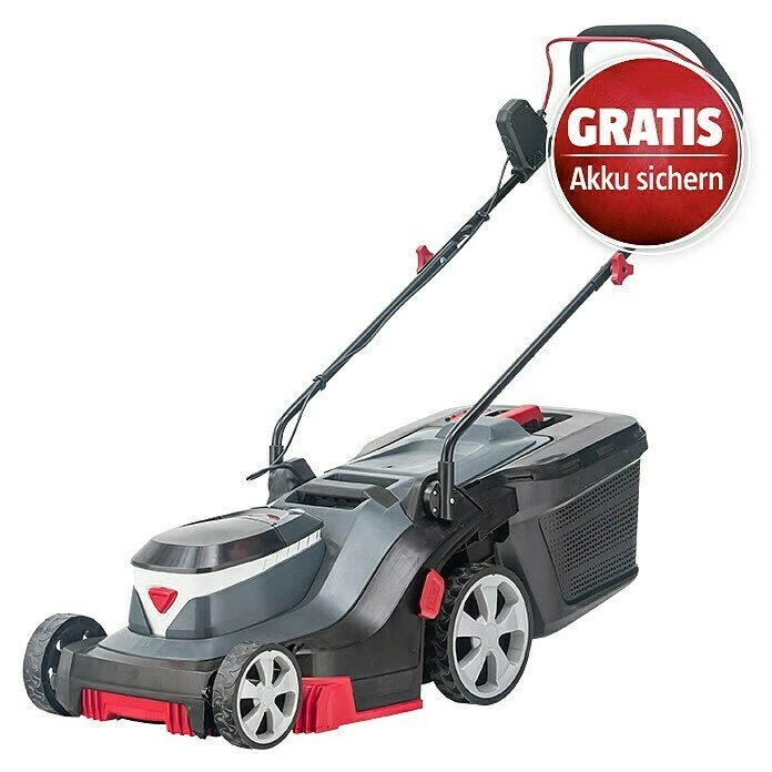 BAUHAUS AL-KO Bosch Home & Garden Compatible Akku-Rasenmäher Praktischer Tragegriff 18 V, 2 Akkus, 4 Ah, Schnittbreite: 38 Cm 1 BAUHAUS AL-KO Bosch Home & Garden Compatible Akku-Rasenmäher Praktischer Tragegriff 18 V, 2 Akkus, 4 Ah, Schnittbreite: 38 Cm