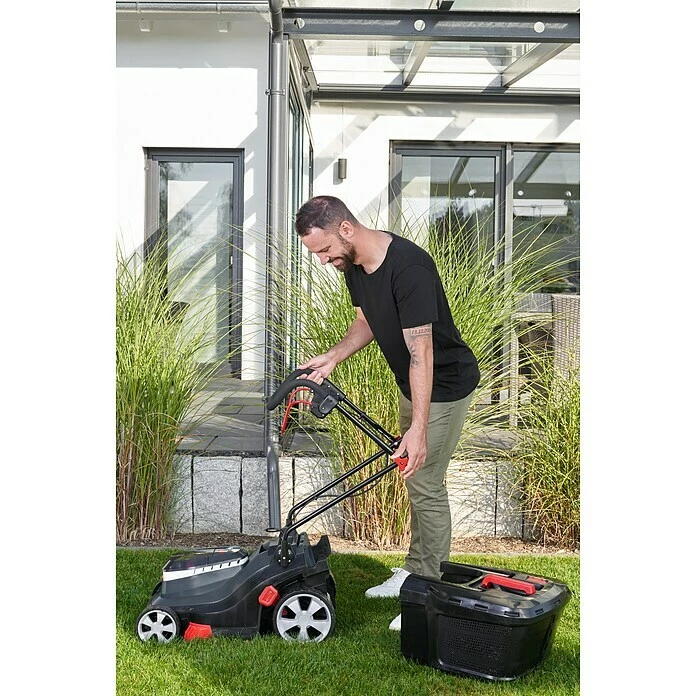 BAUHAUS AL-KO Bosch Home & Garden Compatible Akku-Rasenmäher Praktischer Tragegriff 18 V, 2 Akkus, 4 Ah, Schnittbreite: 38 Cm 6 BAUHAUS AL-KO Bosch Home & Garden Compatible Akku-Rasenmäher Praktischer Tragegriff 18 V, 2 Akkus, 4 Ah, Schnittbreite: 38 Cm – Bild 6