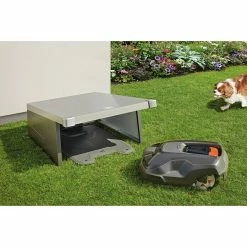 BAUHAUS Biohort Mähroboter-Garage Charly 70 X 58 X 49 Cm, Quarzgrau Metallic