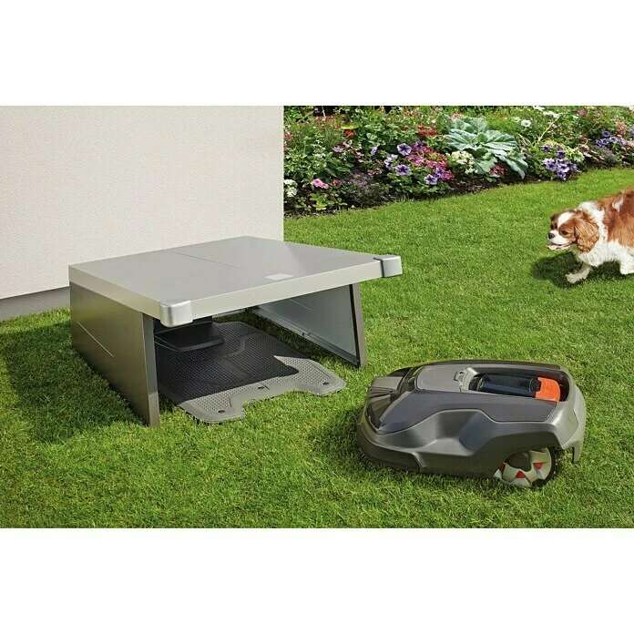 BAUHAUS Biohort Mähroboter-Garage Charly 70 X 58 X 49 Cm, Quarzgrau Metallic 1 BAUHAUS Biohort Mähroboter-Garage Charly 70 X 58 X 49 Cm, Quarzgrau Metallic